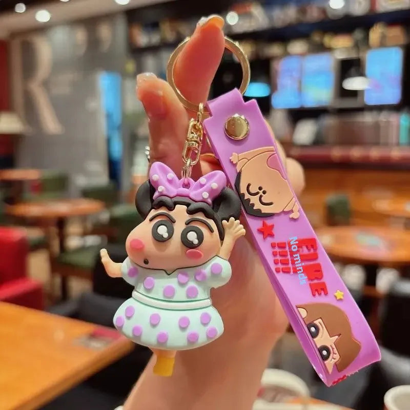 Cartoon Crayon Shinchan PVC Keychain Cute Transformation Doll Bag Pendant Gift Keychain Collectible Toys Backpack Decoration