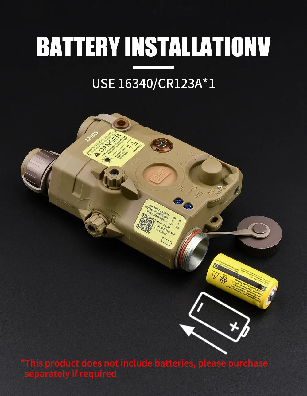 Tactical UHP AN PEQ 15 PEQ-15 LA5C Red Green Blue Dot Laser Indicator IR Fill Light Airsoft SF M600 Sureifr M600C LED Flashlight