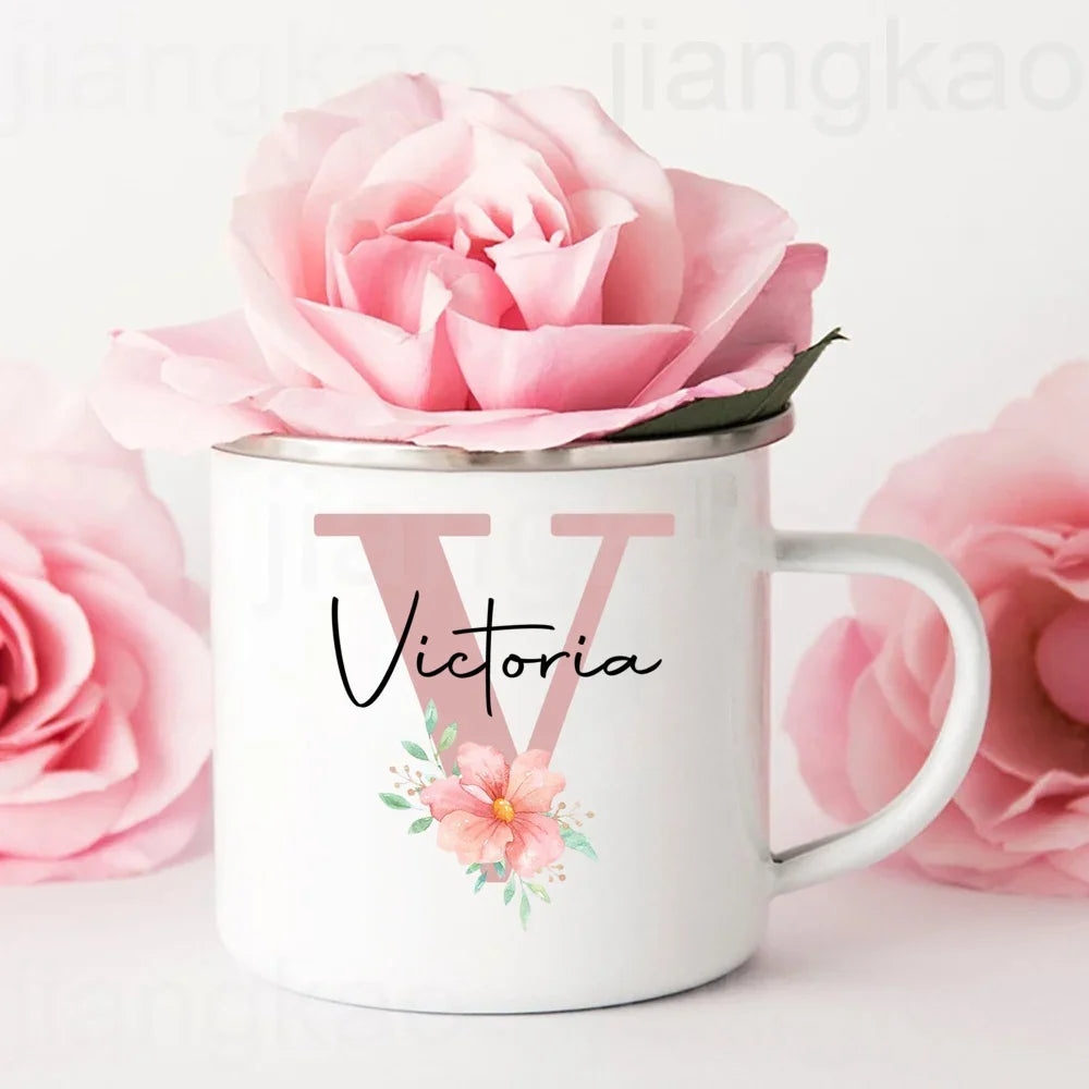 Personalized Mug Initial with Name Cup Custom Coffee Hot Chocolate Mugs Bridesmaid gift wedding birthday christmas Gifts for Her