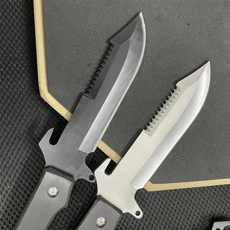 Tactical Hunting Knife Full Tang 8CR13MOV Blade Wood Handle Survival Tools Pocket Knife High Hardness Self Defense Combat Knives