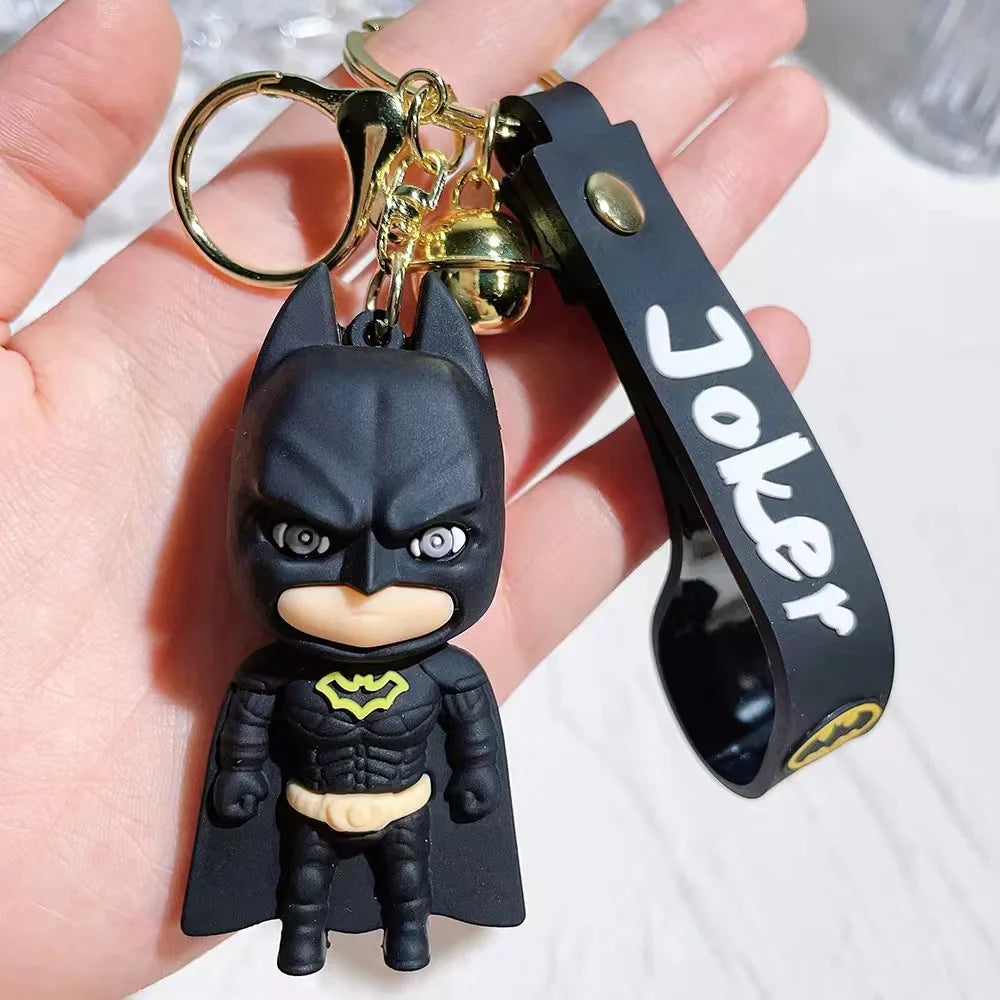 Cute Cartoon Key Ring Anime Marvel Batman Joker Image Doll Keychain Pendant Ornaments Jewelry Gifts for Friends