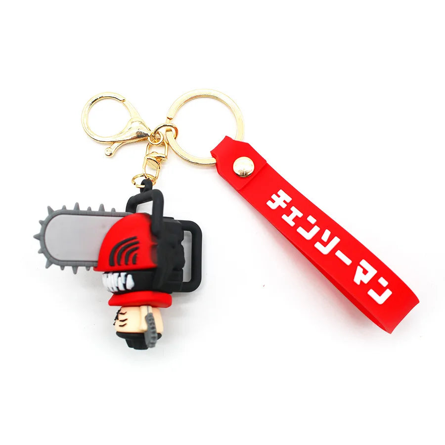 Chainsaw Man Keychains Cartoon Anime Keyrings Doll Pendant Keyholder Toys Accessories