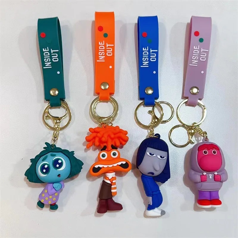 3D Cartoon Inside Out 2 Keychain Anime Cartoon Character keychain Pendant Personality Creative Soft Glue Doll Small Pendant