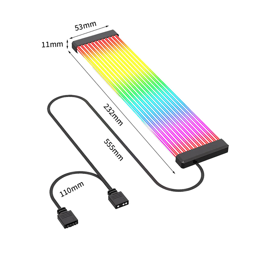 ARGB Sync Board for PC Power Supplies 24-pin GPU Graphics Cards 8-pin Cables and Chassis Illuminated Neon Cables RGB LED Strips