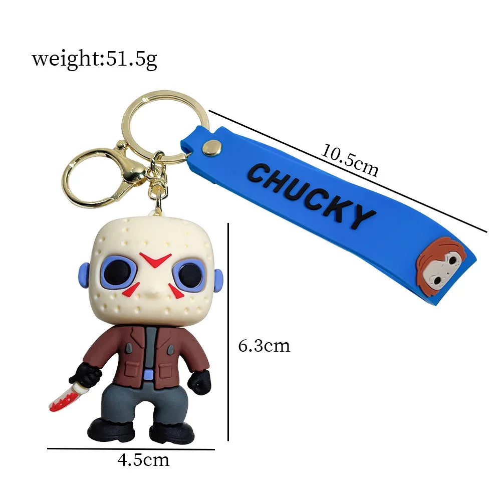 Horror Movie Keychain Cartoon Chucky Doll Pendant Key Chains Bag Car Keyring llaveros Punk Jewelry Gifts New Wholesale