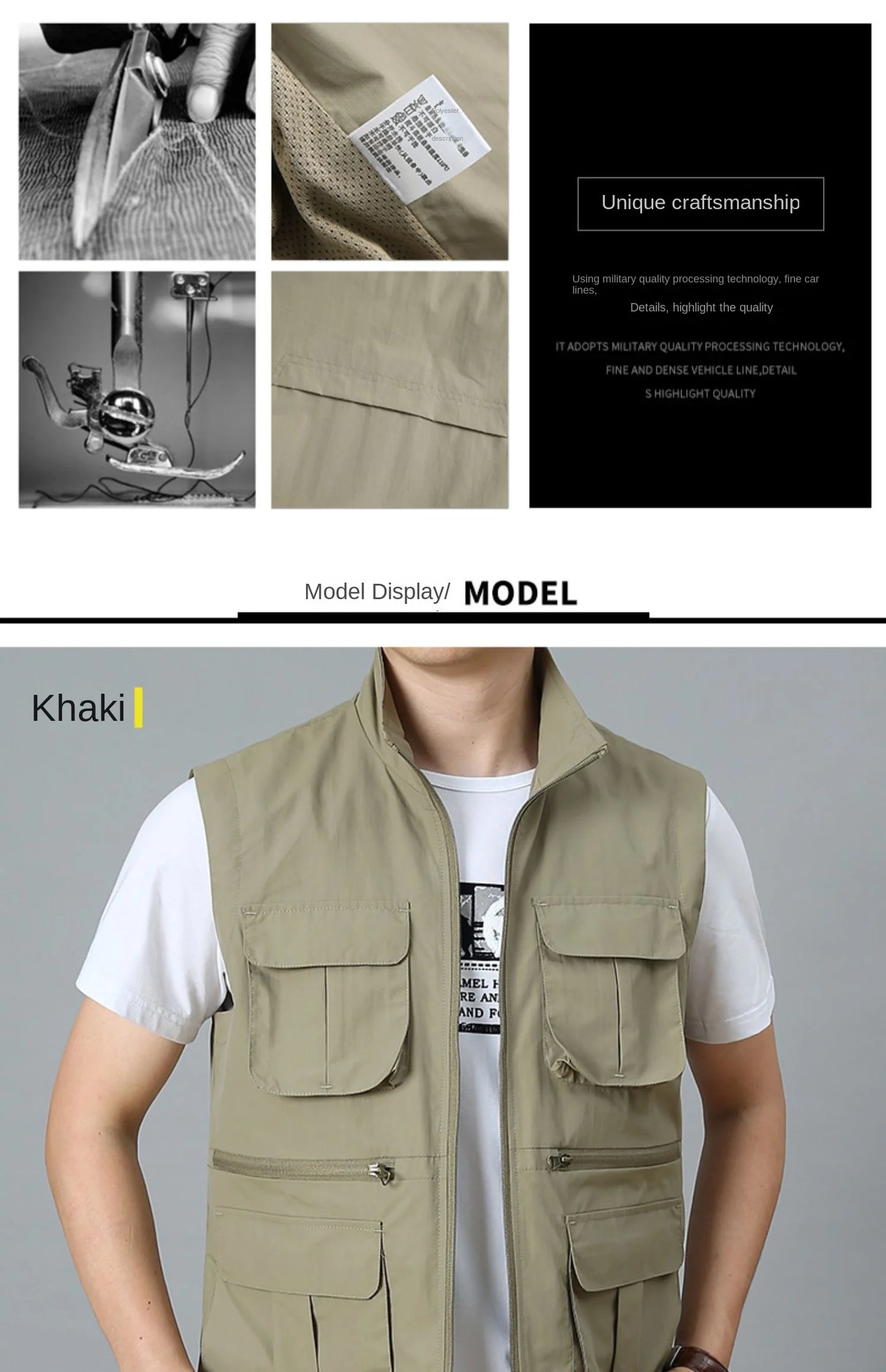 Tactical Vest For Men Golf Hunting Large Size Men's Camping Sleeveless Jacket Multi-pocket Work Padded Luxury MAN Clothing Denim