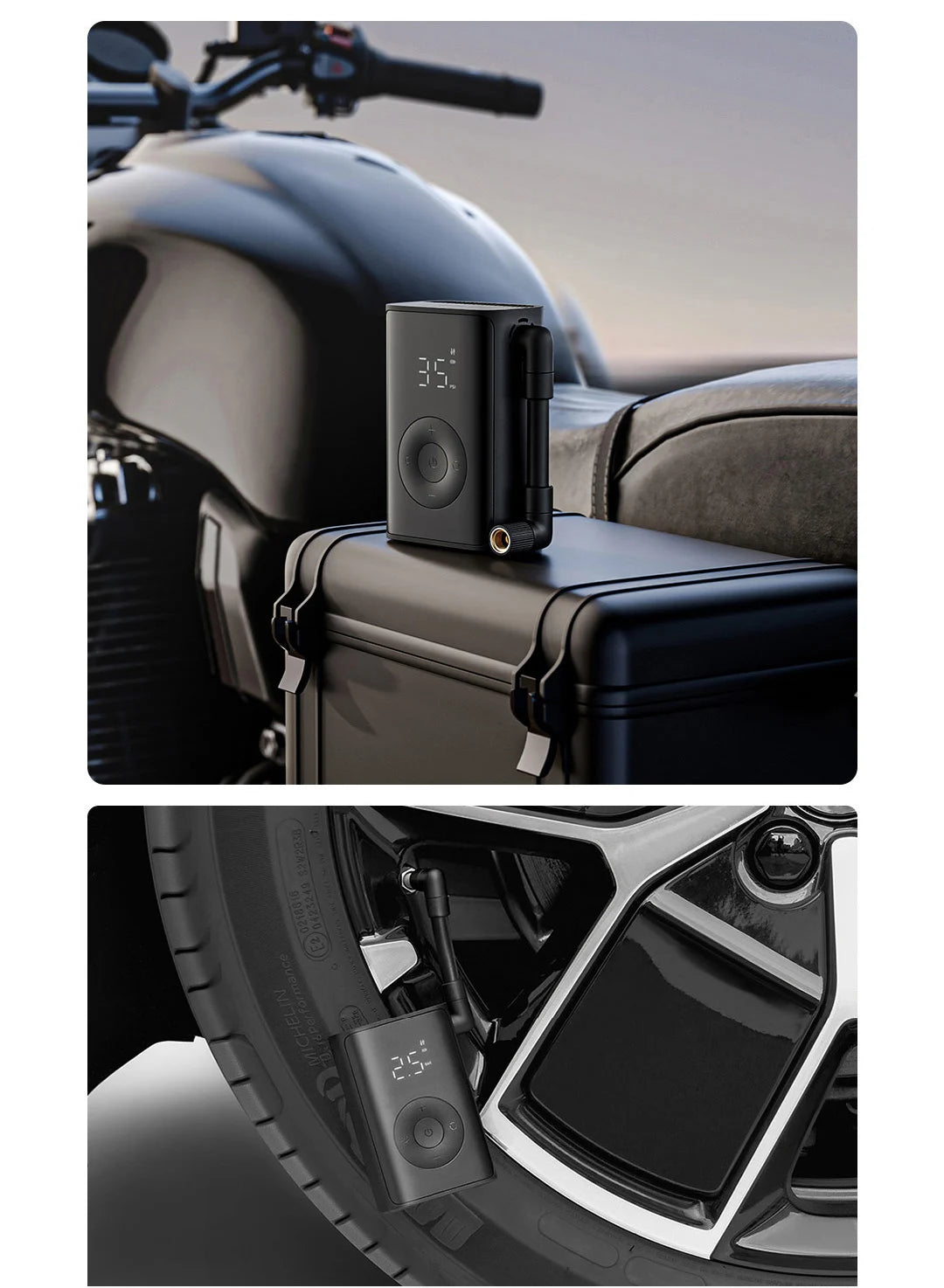 Xiaomi Mijia 2025 New Portable Air Pump 2000mAh 240g 150psi Electric Air Compressor Tire Pressure Detection Multitool Inflator