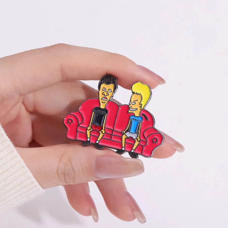 Cartoon Movie Lapel Pin Funny Comedy Animation Badge Enamel Pins For Hats Clothes Backpacks Decoration Accessory Jewelry Gifts