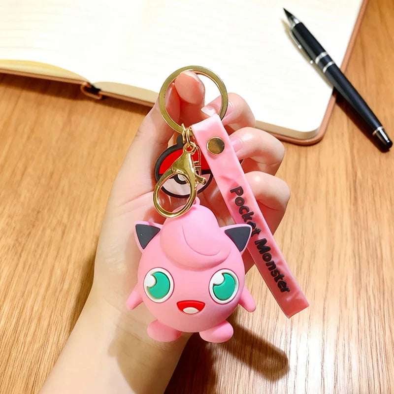 New Pokemon Pikachu Keychain Anime Cartoon Key--Chain Charmander Psyduck Fashion Keyring Pendant Accessories Toys--Kids Gifts