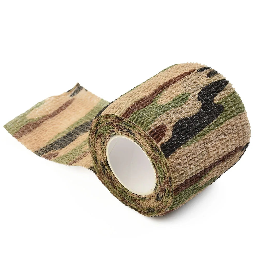Hand Tool Camo Form Reusable Self Cling Camo Hunting Rifle Provide Insulation Fabric Tape Wrap Polyester Camouflage Equipment