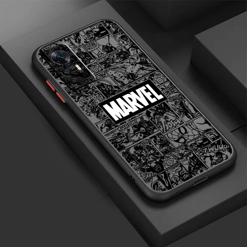 Marvel Avengers Logo Art Frosted Translucent For Xiaomi Mi 13 12 12T 11T 11 11i 10T 10 9T Pro Lite Ultra 5G Phone Case