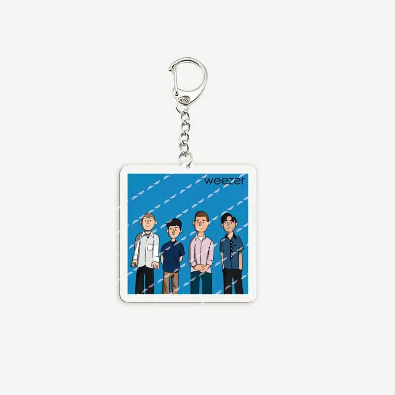 Rock Band Weezer Keychains for Accessories Bag Acrylic pat mikey matt brian Charm Keyrings Chains Jewelry Friends FANS Gifts