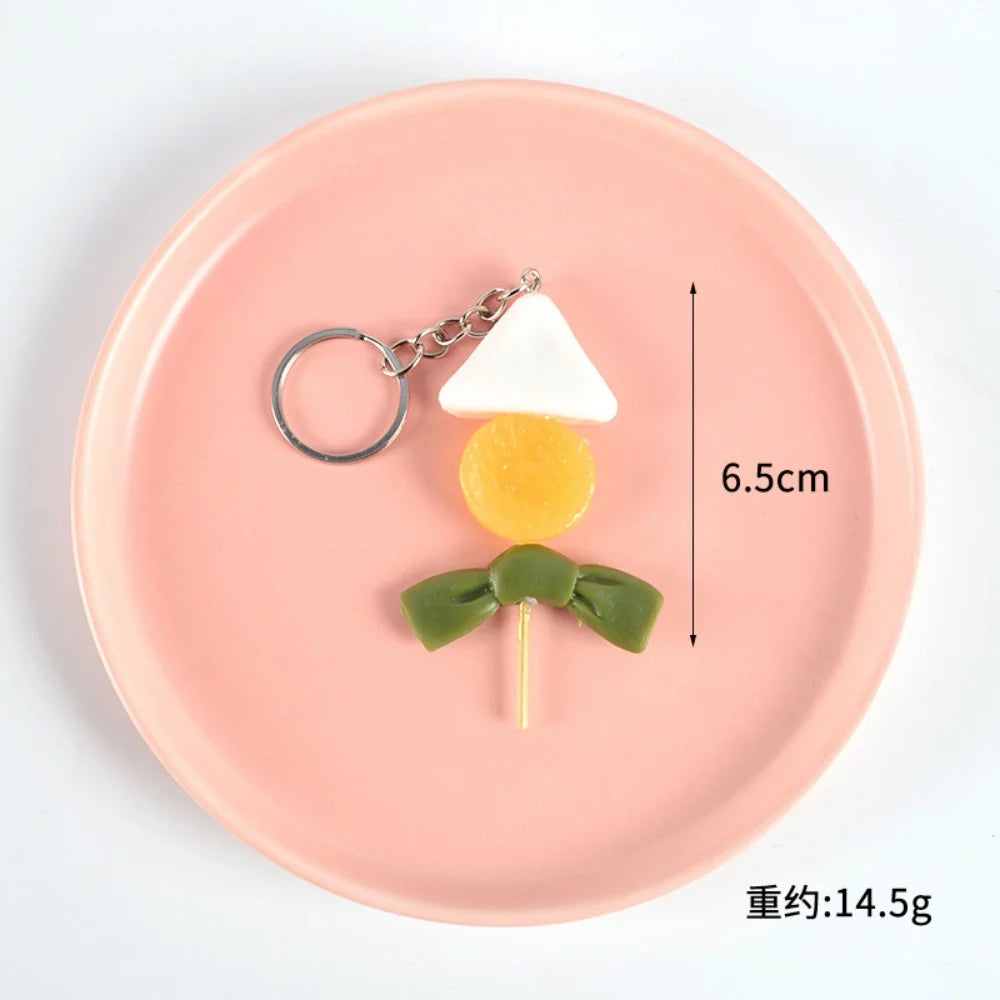 Creative PVC Simulation BBQ Skewers Food Keychain Resin Oden Squid Corn Meatball Keyring Restaurant Opening Gift Fashion Pendant