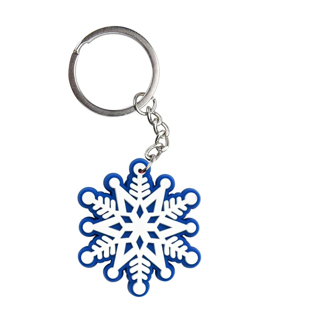 Snowflake Series Keychain New 2D PVC Soft Rubber Backpack Decoration Christmas Gift Car Free DIY Keychain Accesorios Bag Charm