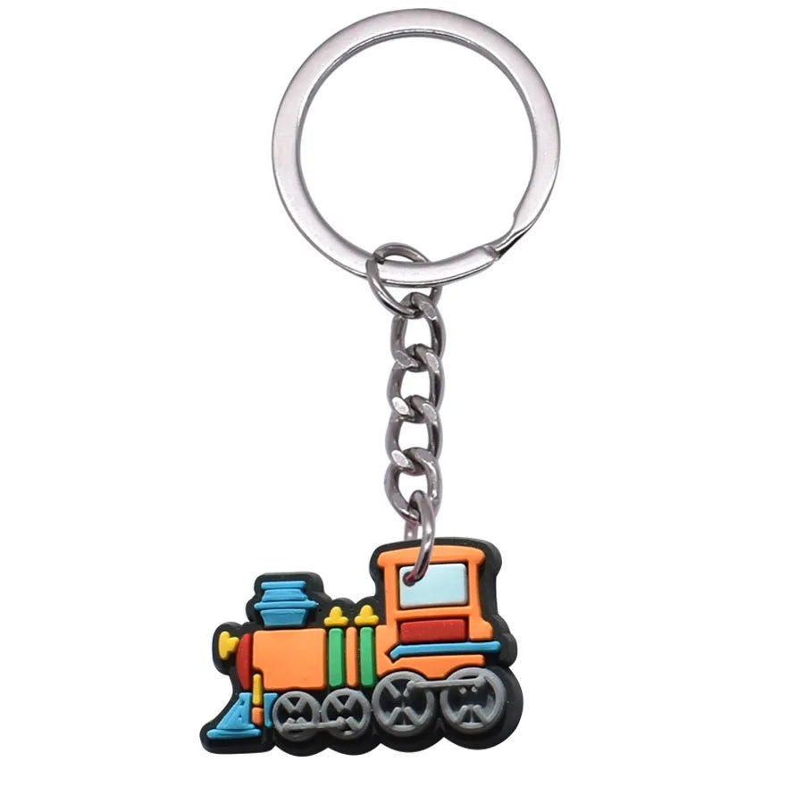 1PCS Keychain Train Cartoon Cute Keyring fit Car Key Accessories Woman Children Birthday Souvenir Friends Party Gifts