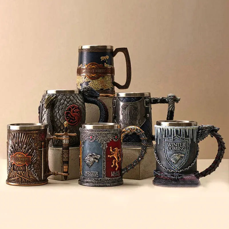 3D Retro Legionary Embossed Game Character Mug Gothic Dark Home Office Party Beer Coffee Cup Decorations Crafts Christmas Gifts