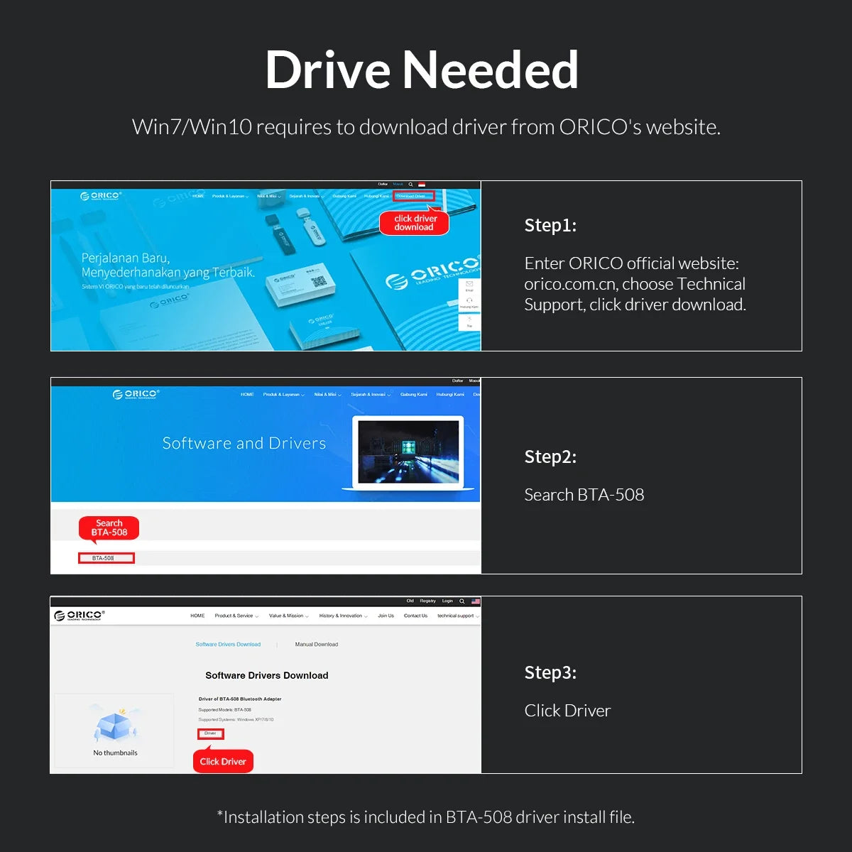 ORICO USB Bluetooth 5.0 Adapter USB Bluetooth for PC Bluetooth 5.0 For PC Speaker Laptop soundbox Wireless Mouse USB Transmitter