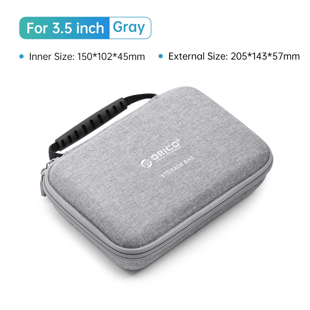ORICO 2.5'' 3.5'' HDD Case Storage Bag for External Hard Drive Case/ M.2 Hard Disk Case /Earphone/U Disk Large Capacity Storage