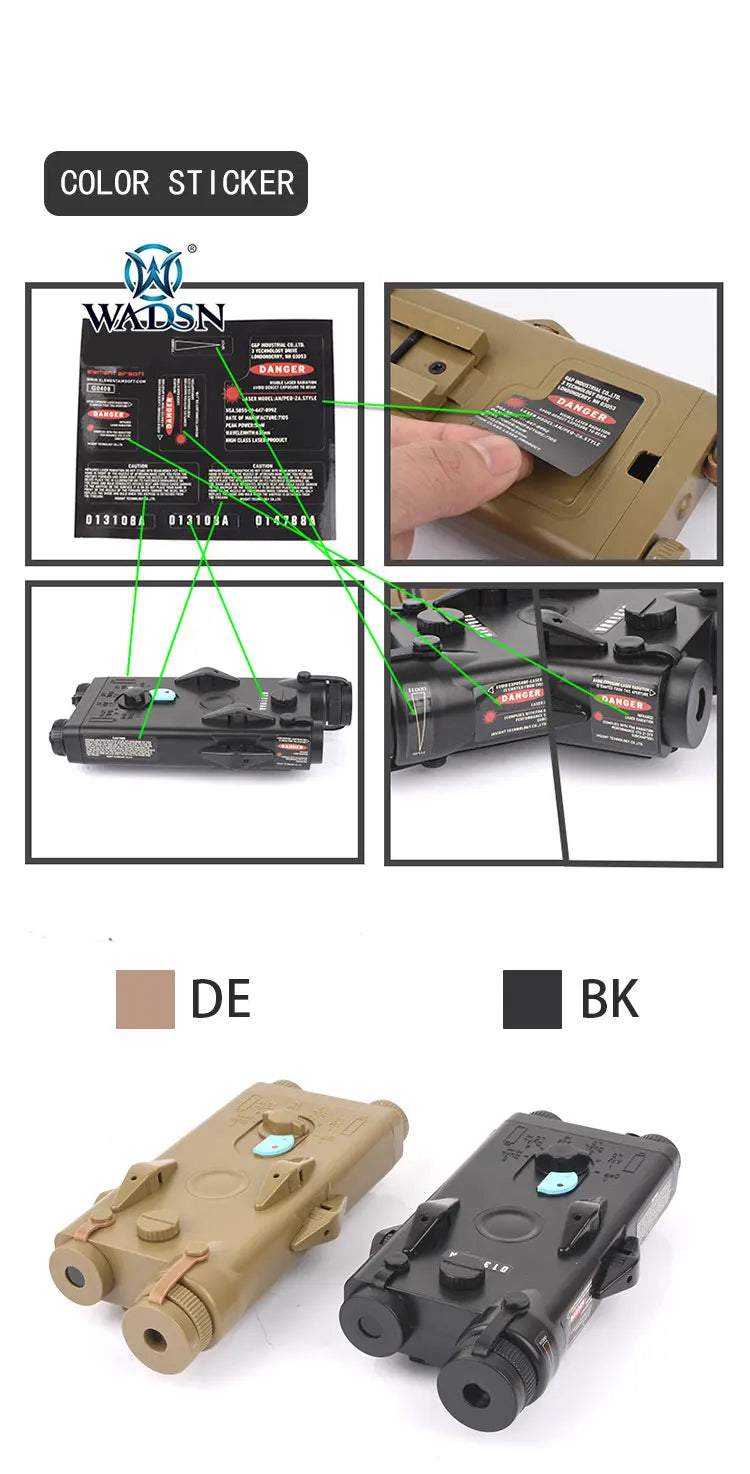 Tactical PEQ-2 Red Dot Laser Wadsn Nylon AN PEQ2 Peq Sight Indicator Outdoor Airsoft Hunting Scout Light CS games Fit 20MM Rail