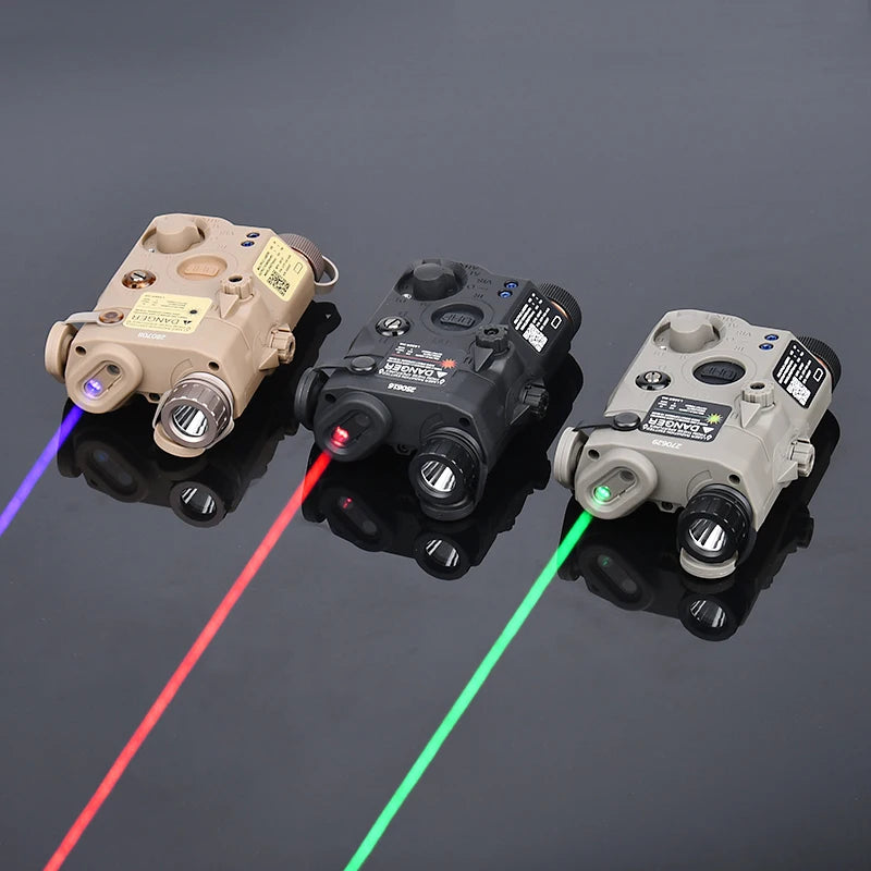 WADSN Tactical Airsoft PEQ-15 PEQ15 Tactical IR Illuminator Red Green Dot Sight Aiming Laser Pointer Hunting Weapon Light Fit 20