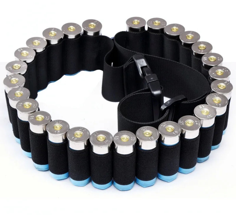 Tactical 27 Round Shotgun Bandolier Belt Adjustable 12 Gauge 12GA Shell Carrier Ammo Pouch Holder Waist Belt Hunting Accessories