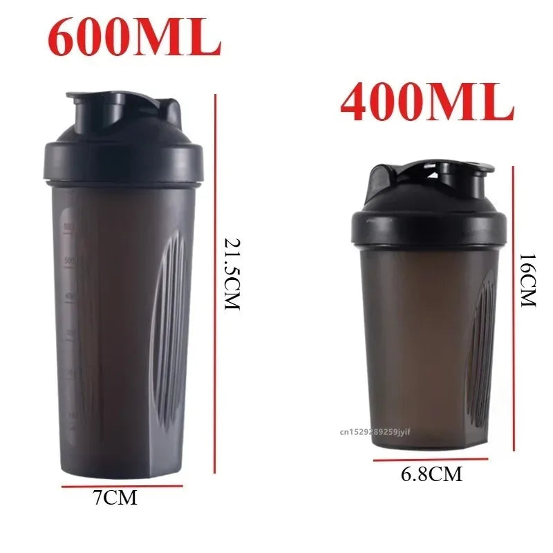 Sports Shaker Protein Bottle with steel Ball Powder Shake Cup Water Bottle Plastic Mixing Cup Body Building Exercise Bottle