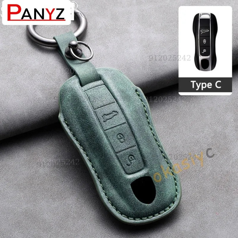 For Porsche Cayenne 718 MACAN Panamera 911 Boxster Keychain Accessories Car Key Case Covers Smart Remote Protection Shell Holder
