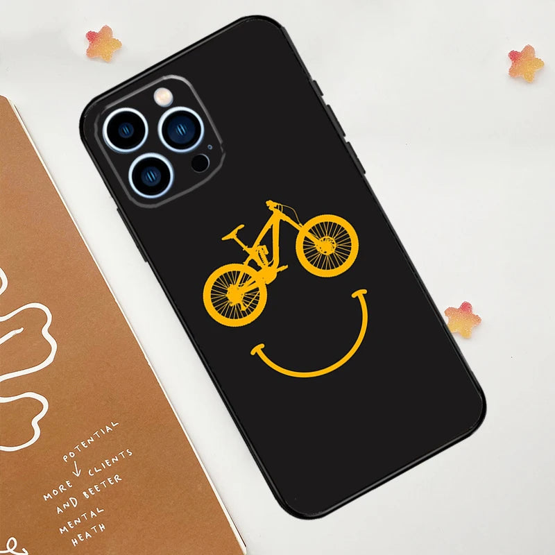 Cycling Bike Phone Case For iPhone 15 16 14 13 12 11 Pro Max Mini Plus XS X XR Back Cover