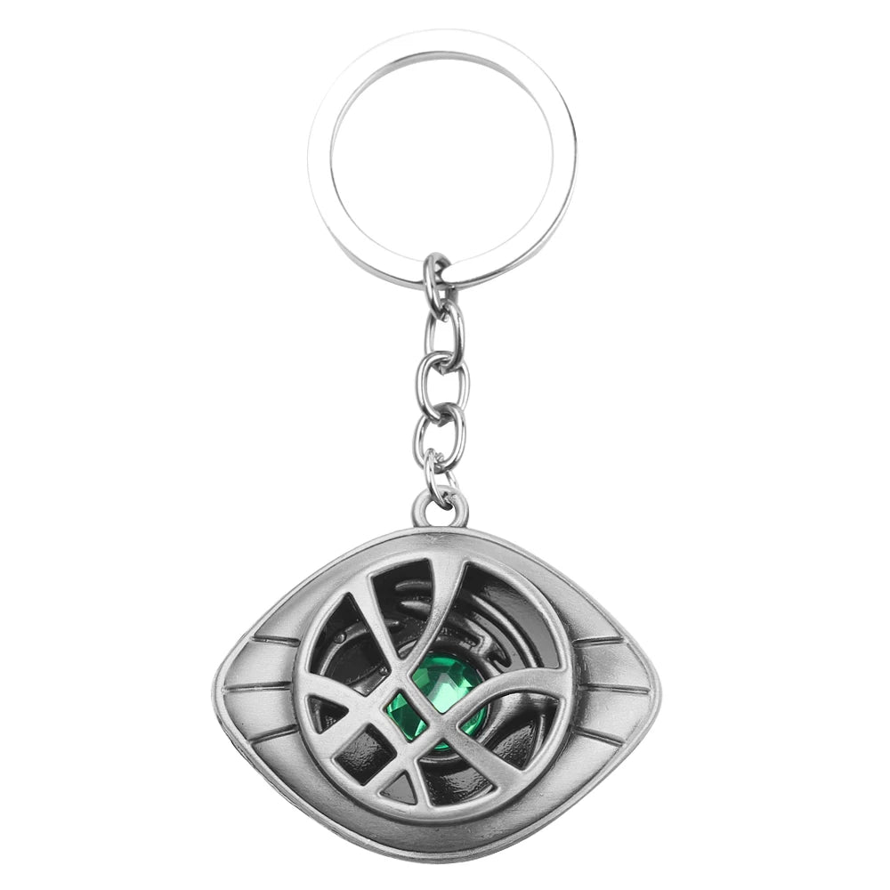 Marvel Avengers Doctor Strange Keychain Retro Unlimited Time Stone Pendant Keyrings Men Women Car Bag Key Holder Jewelry Gifts