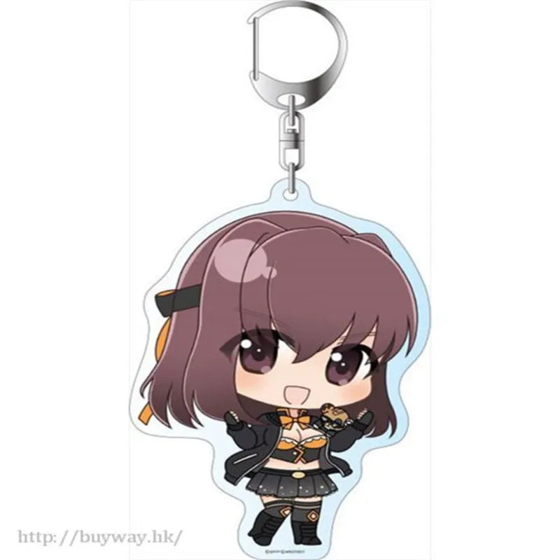 Anime Fans GiftsGIRLS und PANZER The Movie Anchovy Q Version HD Character PVC Acrylic  Keychain Collection Series About 6cm