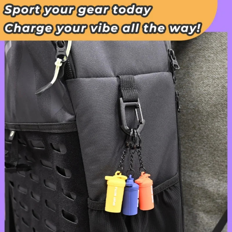 New Mini Shaker Cup Keyring for Gym Lover Shaker Bottle Keychain 7 Color Silicone Gym Gifts Sport Water Bottle Bag Charm
