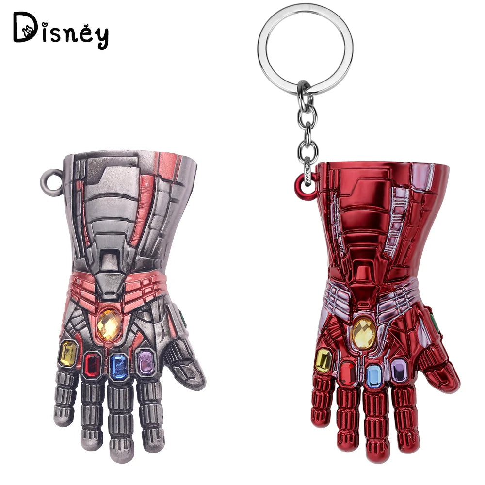 Marvel Superhero Keychain Avengers Thanos Infinity Gauntlet Metal Pendant Keyring Car Backpack Key Holder Decoration Accessories