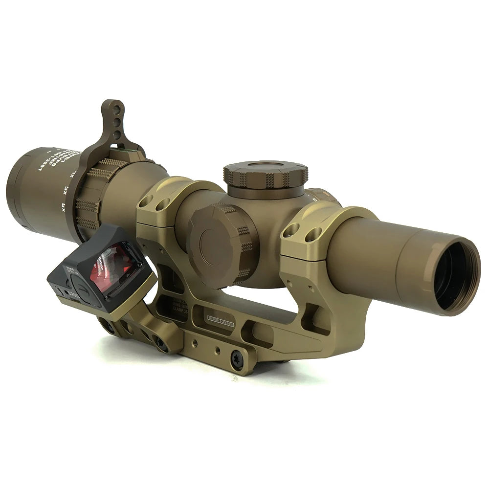 Tactical Fast  LPVO Scope Mount 30mm Tube With Offset Mount Plate For Red Dot Sight ,FDE And Black Color