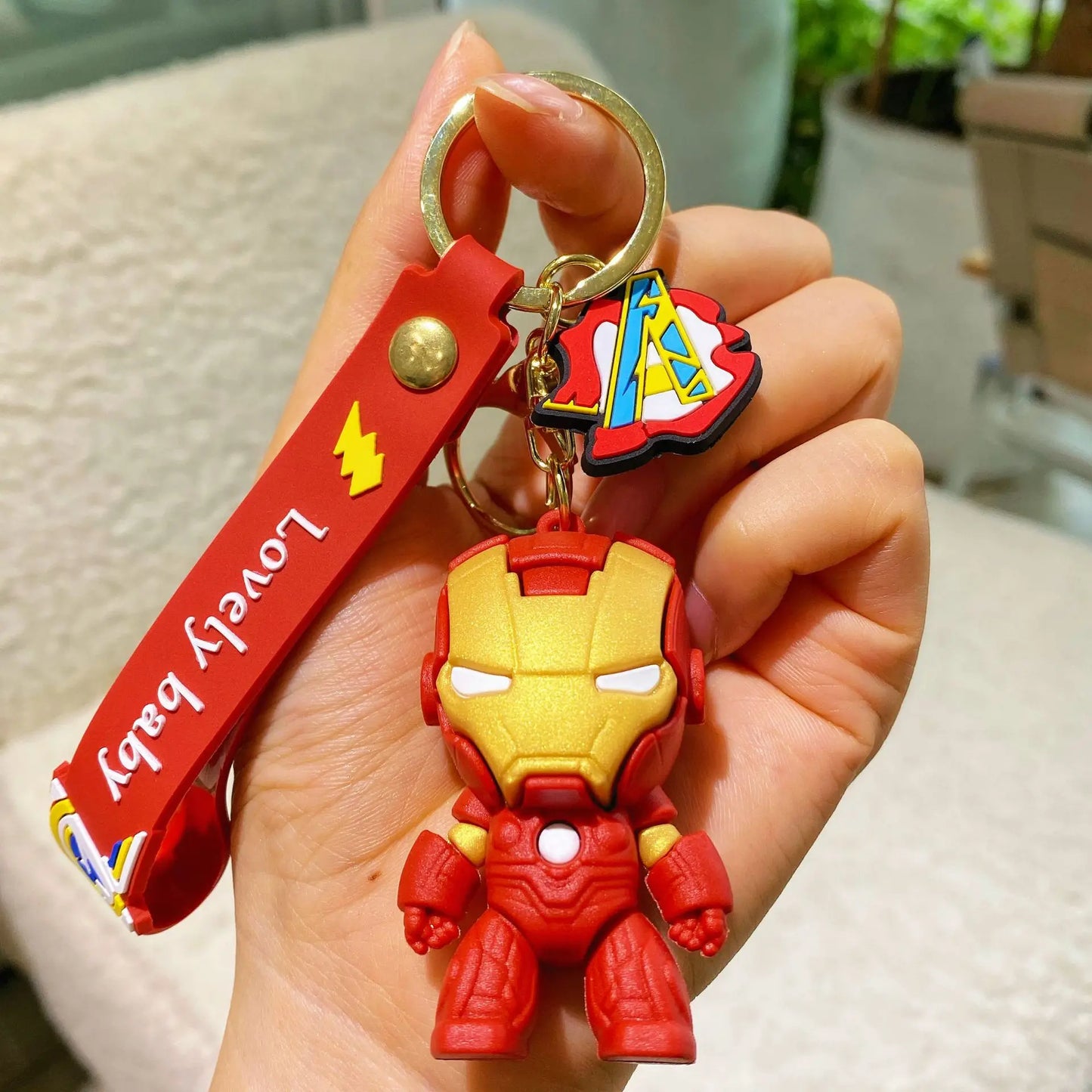 Q Version of The Marvel Series Keychain Cartoon Creative Spider-Man Doll Key Ring Schoolbag Car Key Chain Pendant Student Gifts