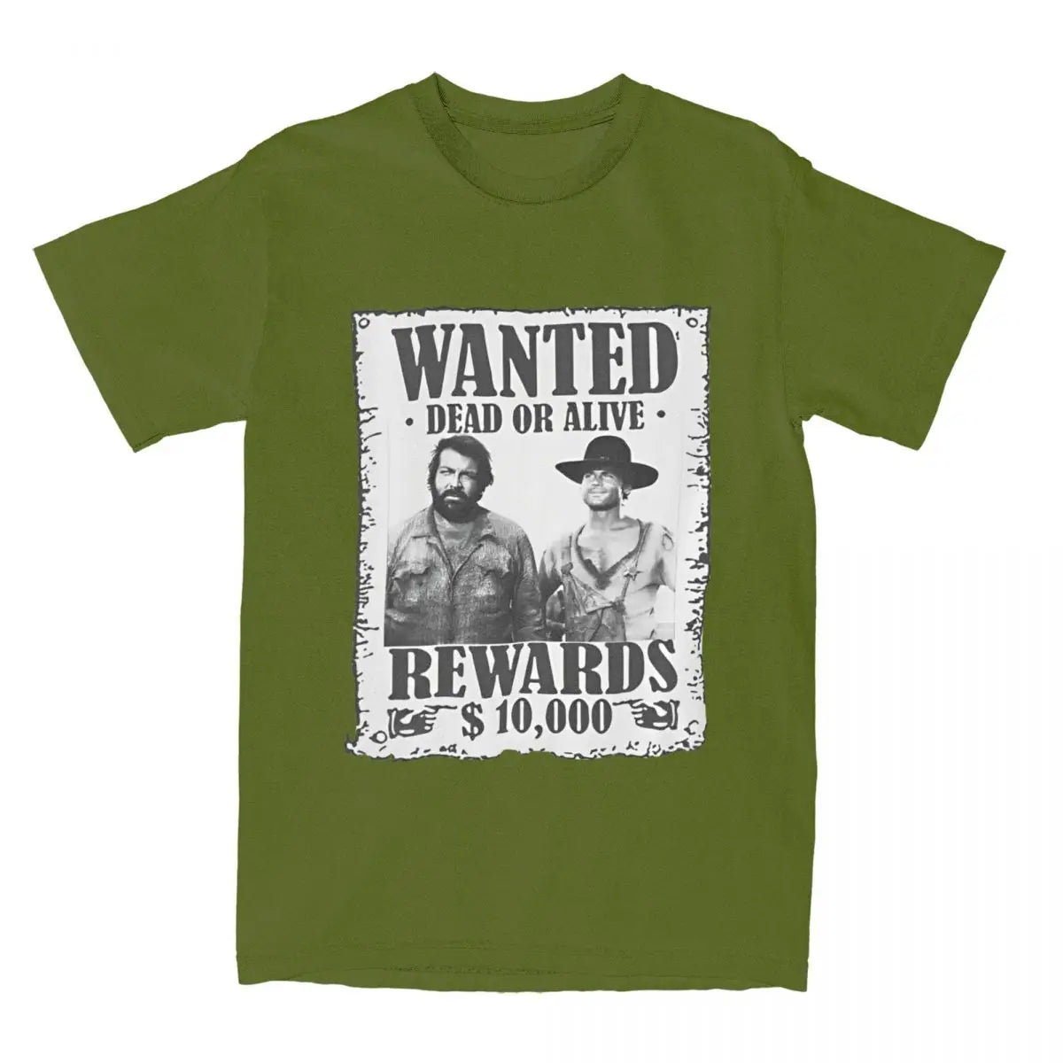 Bud Spencer Terence Hill Wanted Lo Chimavano Epic Movie T-Shirt Actor T Shirts Cotton Tshirt For Men Short Sleeves Casual Tops