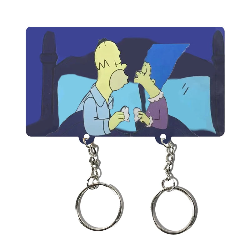 Key Holder Cute Couple Keychain Hanger Wall Home Decor Keyring Pendant Acrylic Nomagnetic Refrigerator Sticker Key Storager Gift