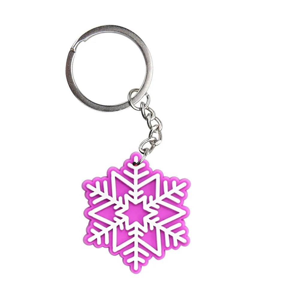 Snowflake Series Keychain New 2D PVC Soft Rubber Backpack Decoration Christmas Gift Car Free DIY Keychain Accesorios Bag Charm