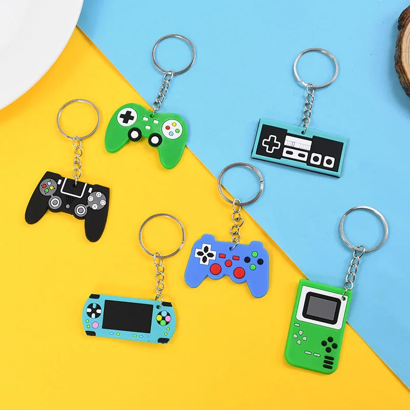 6/12/24Pcs Video Game Machine PVC Keychains Kids Birthday Party Favors Gift for Guest Goodie Pinata Fillers Backpack Pendant Toy
