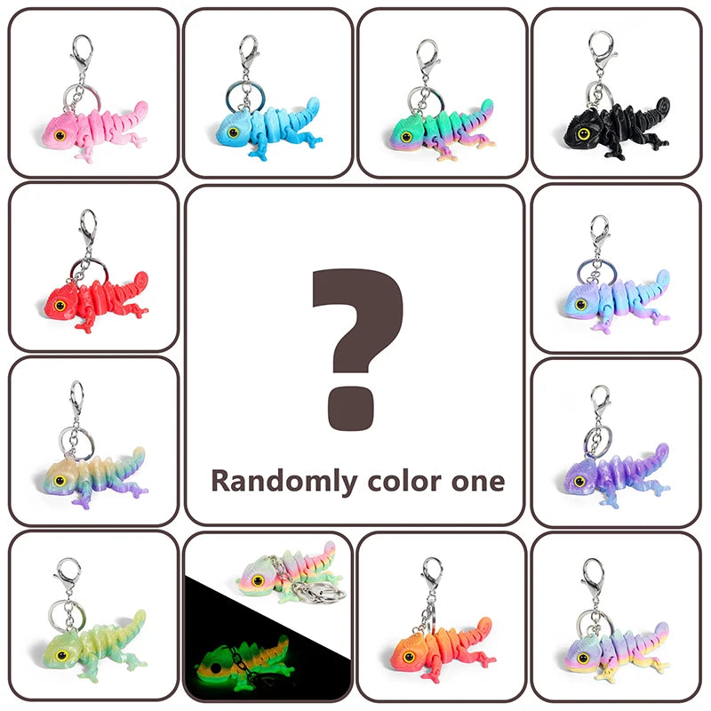 Cartoon 3D Printed Dragon Keychain Movable Joints Creative Backpack Decoration Accessories Unique Figurine Pendant Gifts
