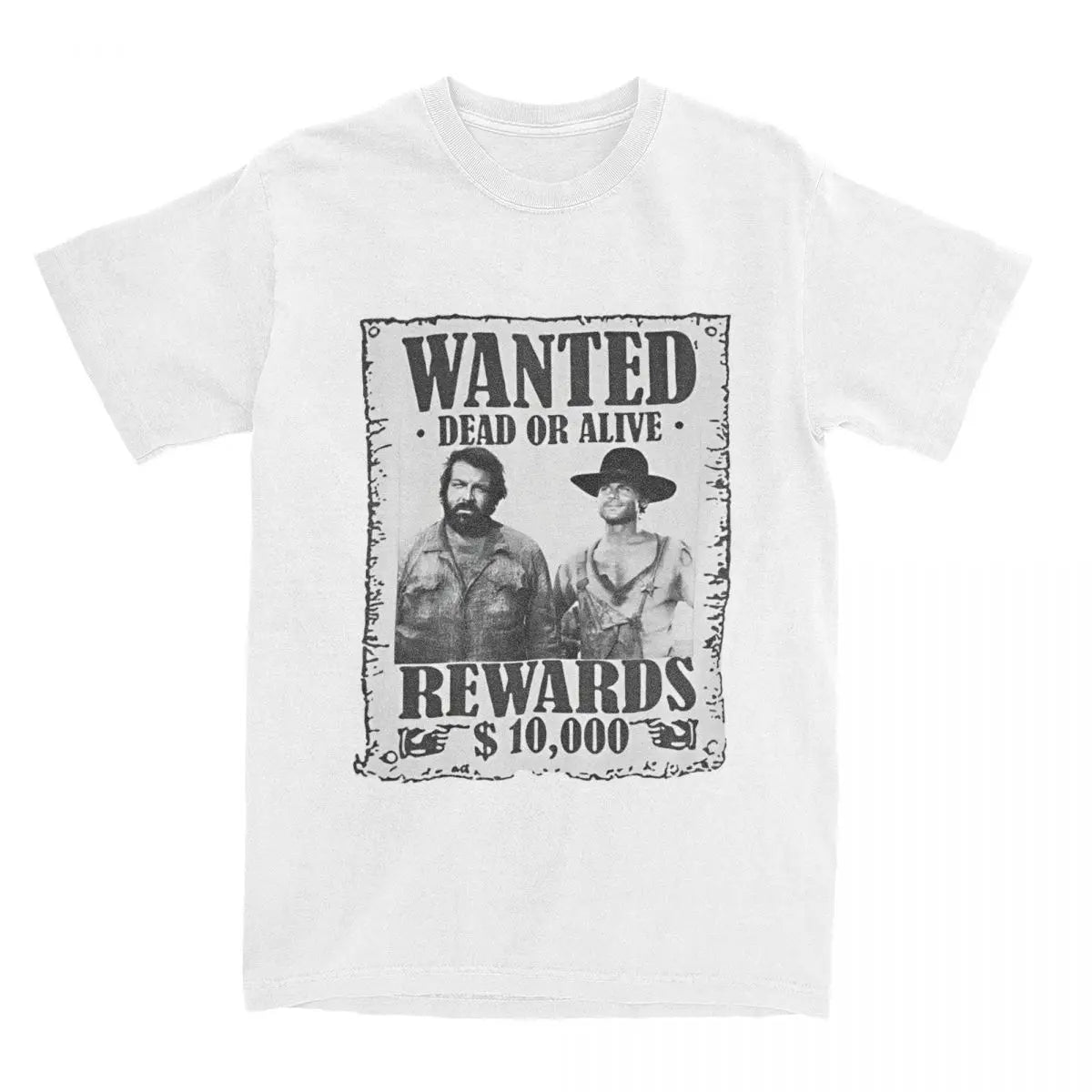 Bud Spencer Terence Hill Wanted Lo Chimavano Epic Movie T-Shirt Actor T Shirts Cotton Tshirt For Men Short Sleeves Casual Tops