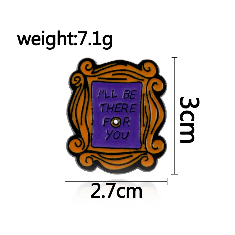 American TV Show Friends Central Perk Badge Brooch Coffee Time Enamel Pins Pendant for Friends Gifts