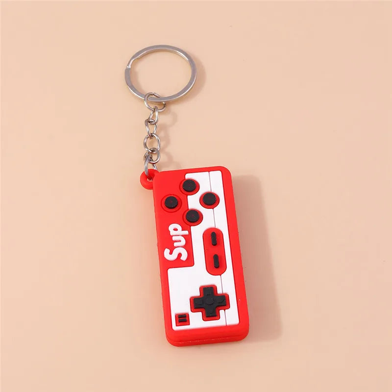 1pc PVC Individual Game Machine Keychain Mini Cartoon Game Console Gamepad Keychains for Boy Bag Pendant Car Key Birthday Gifts