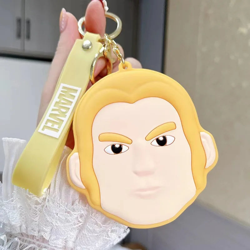 New Marvel Avengers superhero cartoon keychain silicone anime plastic bag couple storage bag children's toy coin purse gift