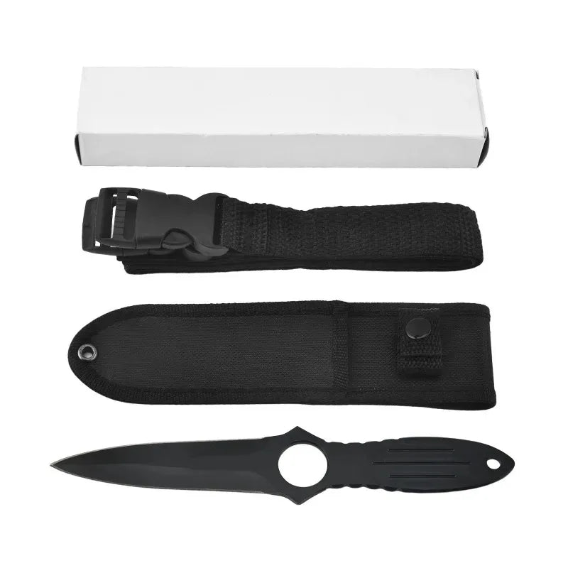 Tactical Training Fixed Blade Knife, Survival Diving Leg Knife with Sheath, Outdoor Camping Hunting Tool for Wilderness