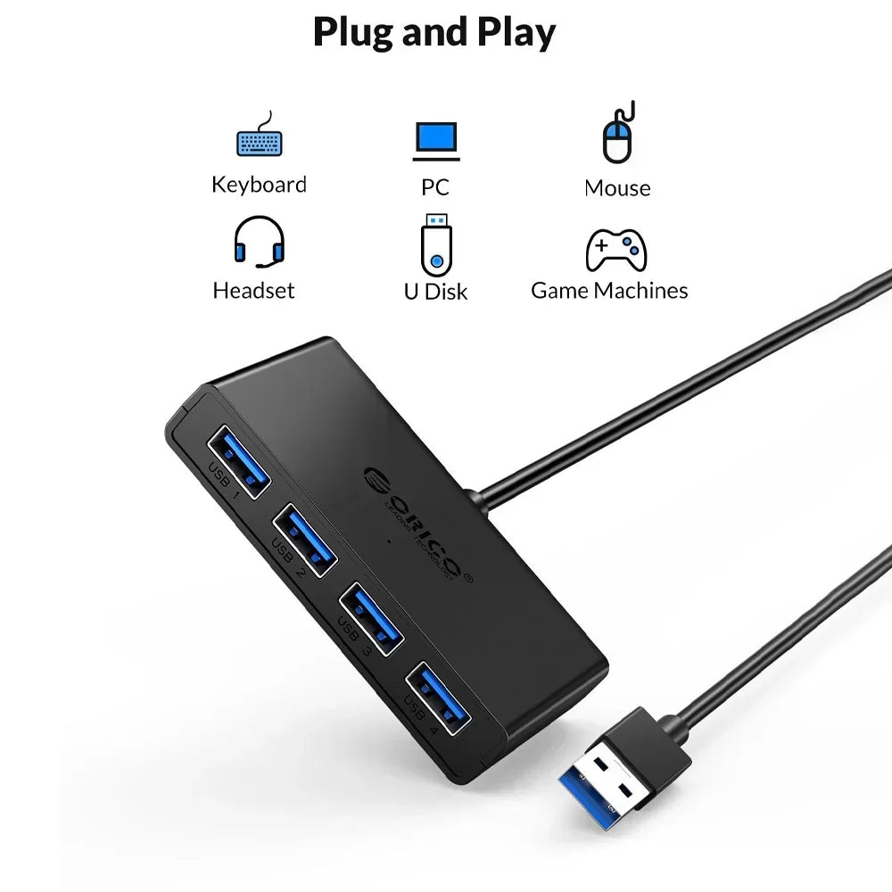 ORICO 4 Port USB 3.0 Splitter USB HUB With Micro USB Power Port Multiple High Speed OTG Adapter for Computer Laptop Accessories