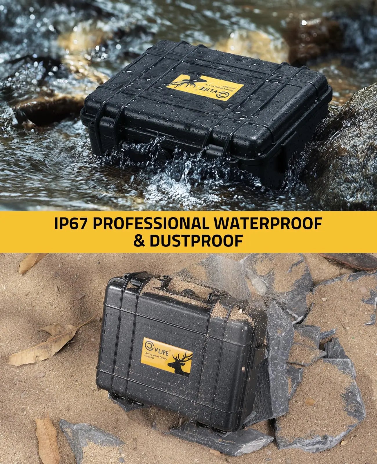 CVLIFE Gun Case Handgun Cases Hard Shell Case with Customizable Pre-cut Foam Insert Waterproof Handgun Box for Travel Outdoor