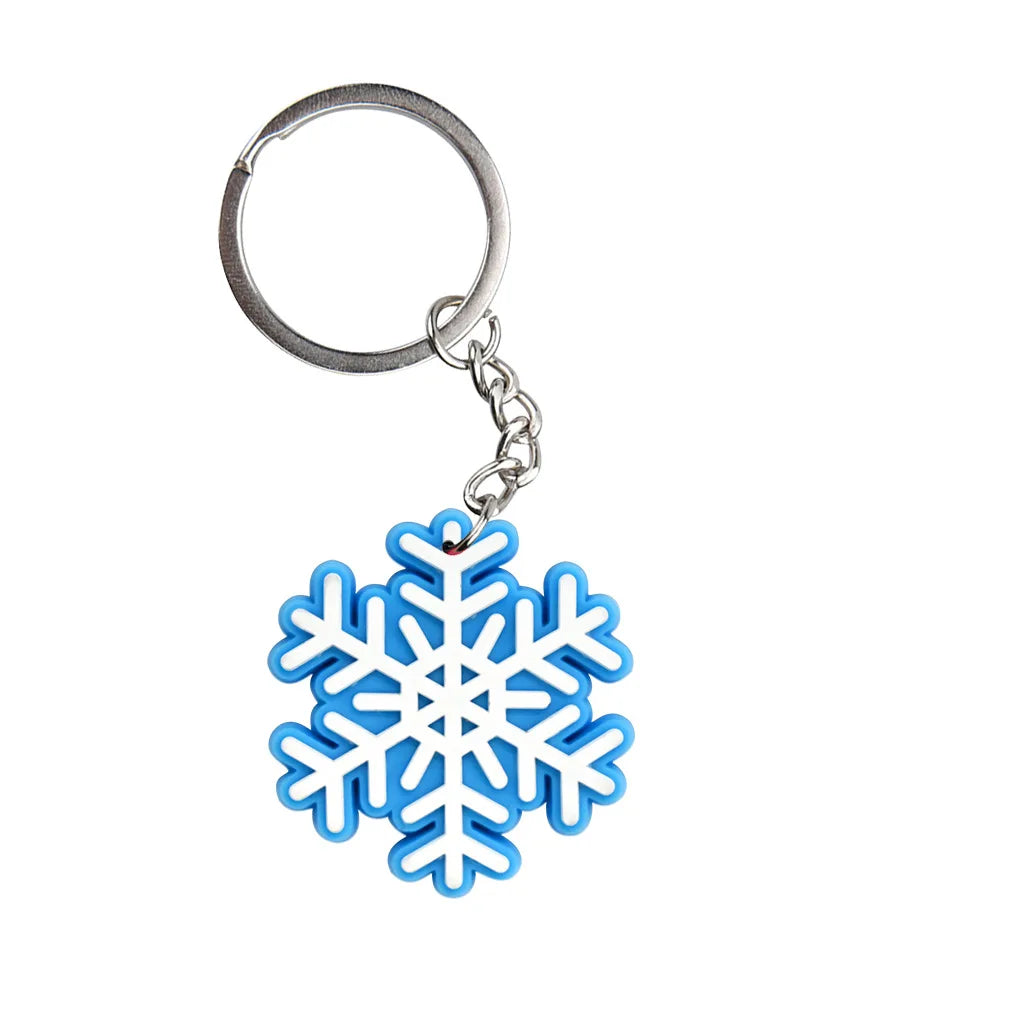 Snowflake Series Keychain New 2D PVC Soft Rubber Backpack Decoration Christmas Gift Car Free DIY Keychain Accesorios Bag Charm