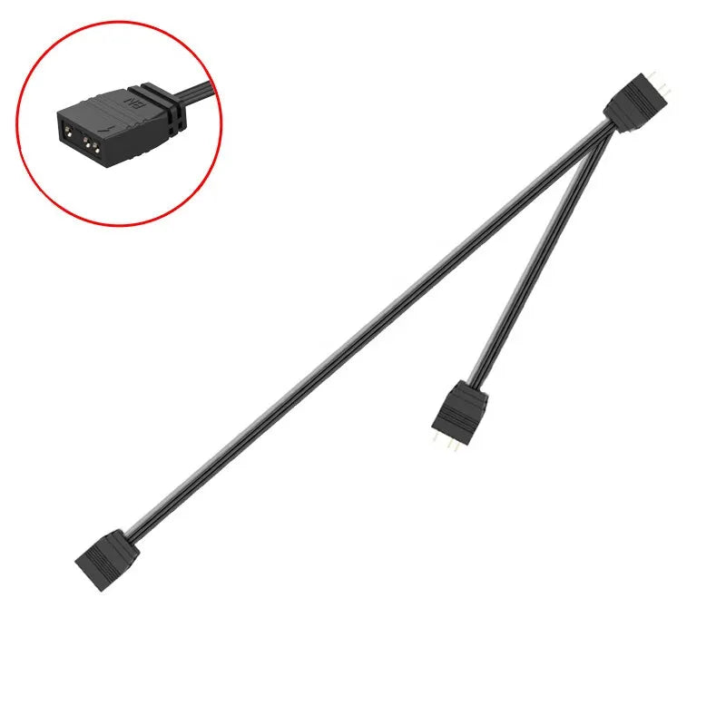 TEUCER RGB Fan Splitter Cable Sync Motherboard Cable RGB Fan Hub Adapter Cable 3PIN PC Fan Extension Cable 1 to 1/2/3/4 Line