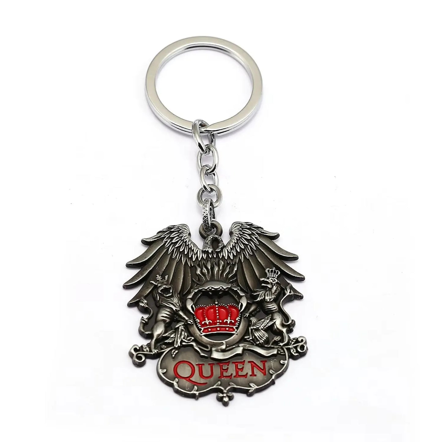 Punk Queen Rock Band Keychain Music Band Musician Queen Band Freddie Mercury Logo Keyring Women Men Key Chains Holder Gifts
