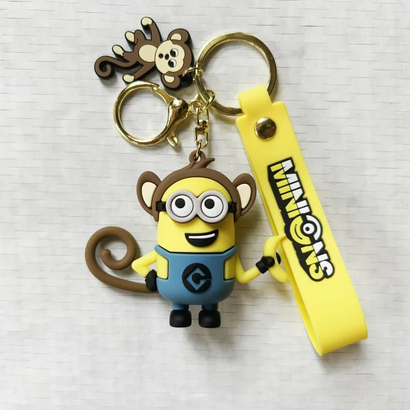 MINISO Minion Keychain Chinese Zodiac Series Cute Cartoon Children's Toy Keyring School Pack Car Key Accessories Gift